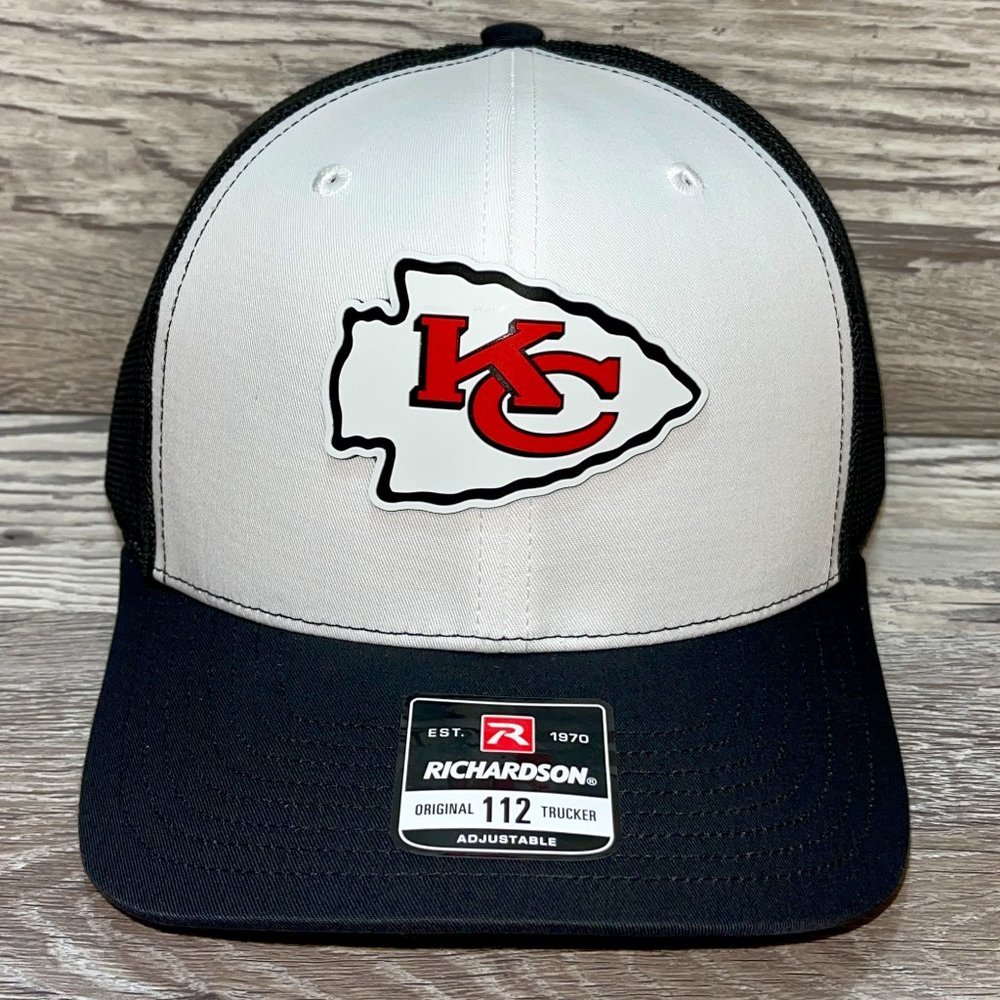 Kansas City Chiefs 3D Patch Snapback Trucker Hat- White/ Black